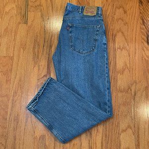 Levi Strauss 550 Blue Jeans 38 x 32 Relaxed Fit Tapered Leg Loose Fit thru Thigh